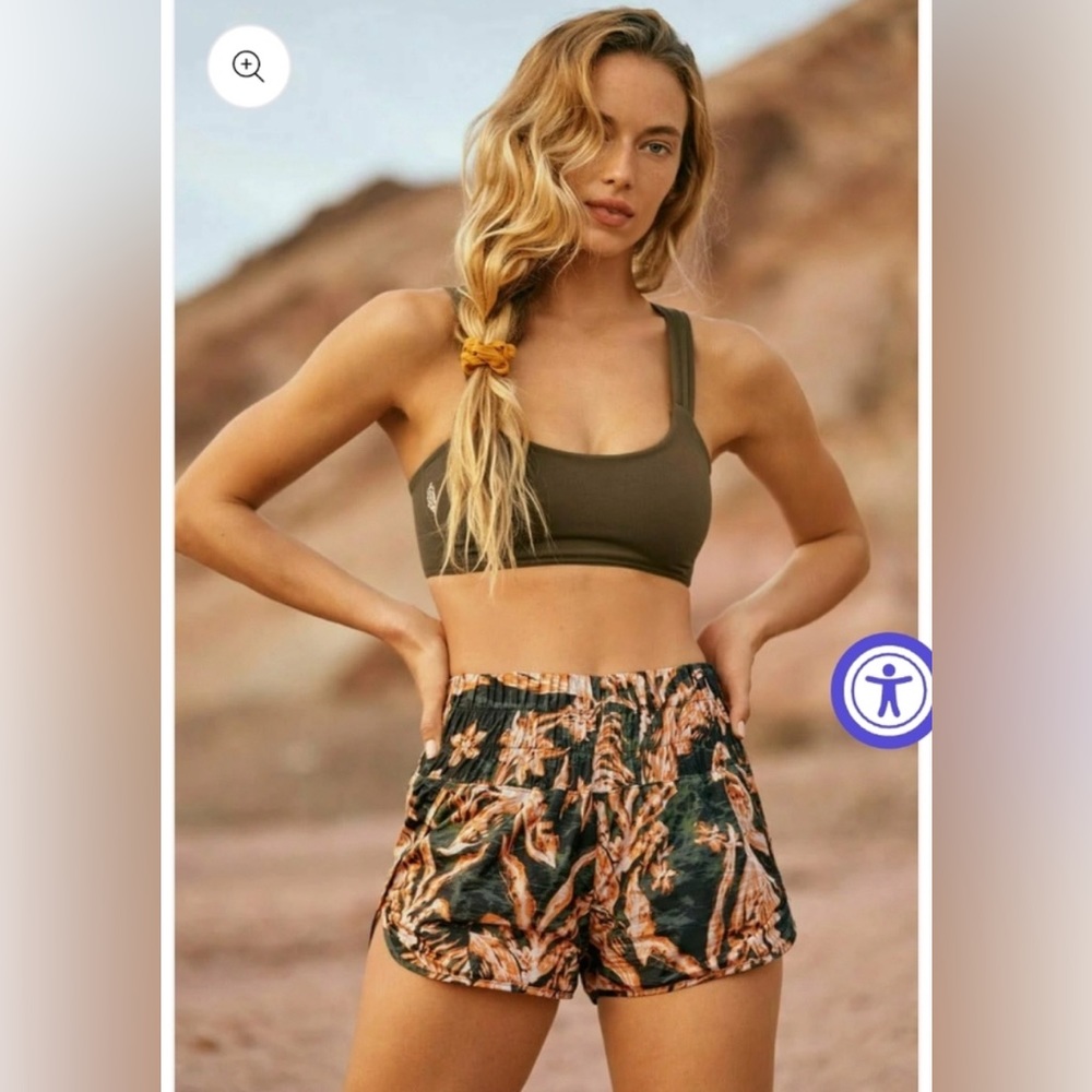 Free People Movement The Way Home Short Size XL Black Multi High Waist Workout